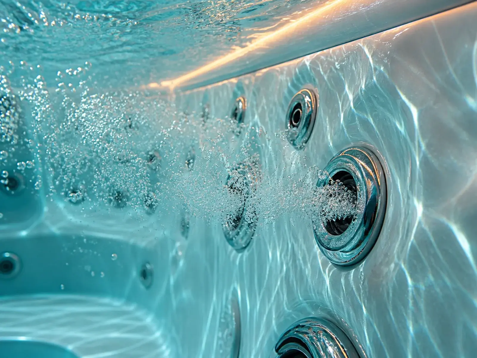 Underwater jet close-up