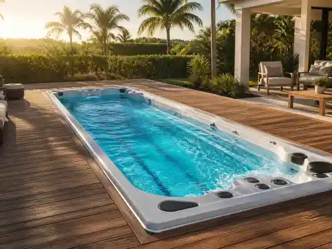 Backyard swim spa